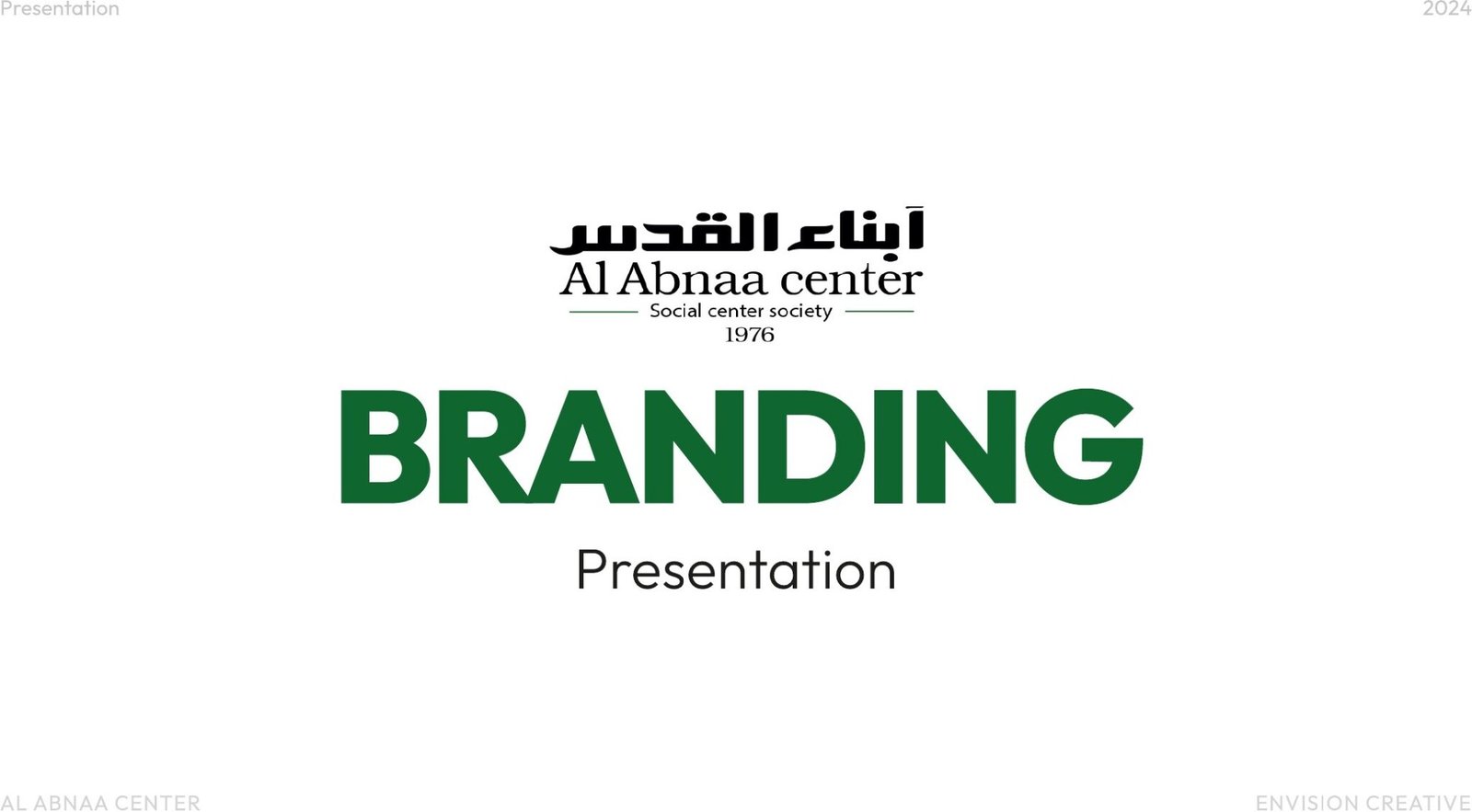 Al Abnaa Center brand presentation page 1, by Envision Creative