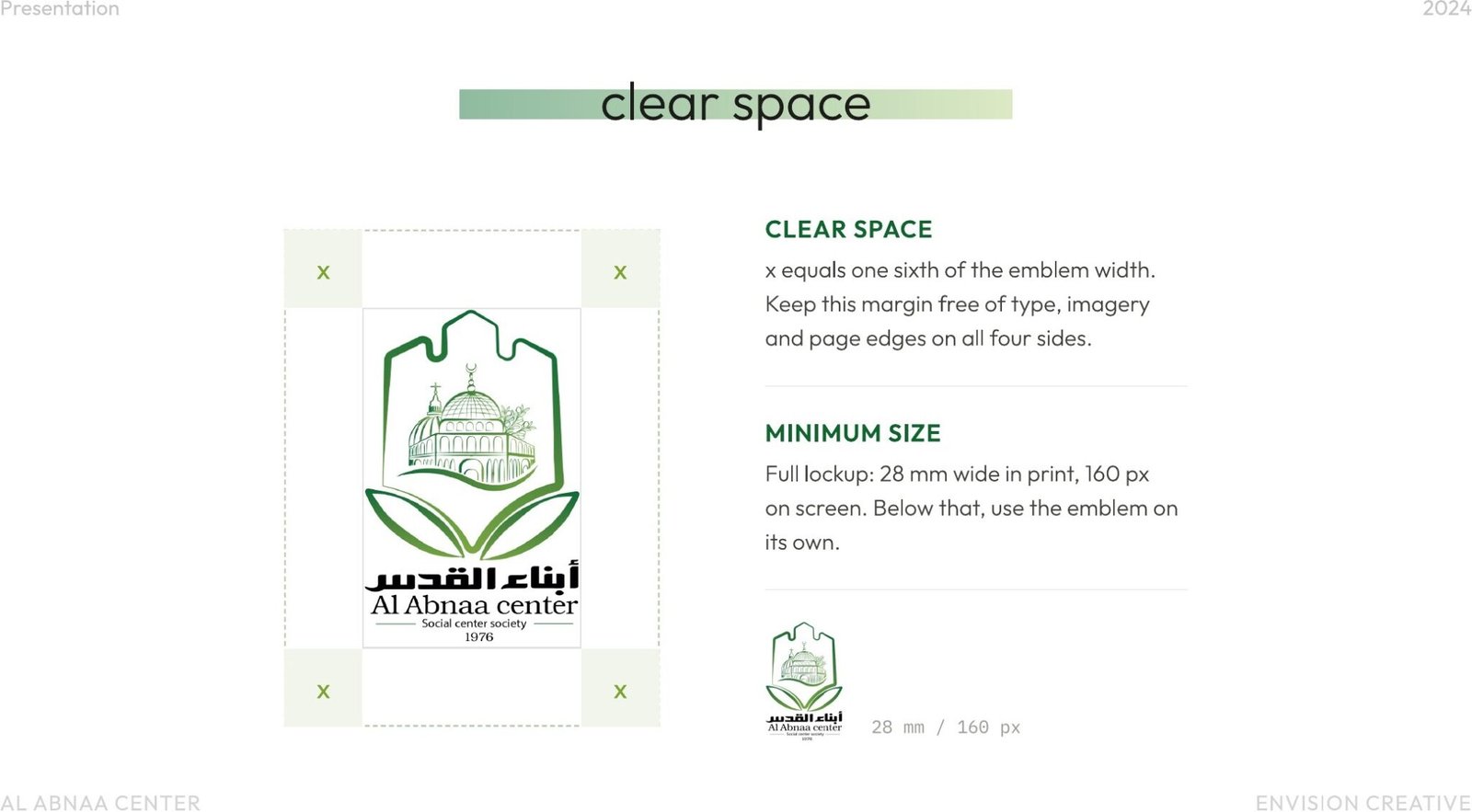 Al Abnaa Center brand presentation page 3, by Envision Creative
