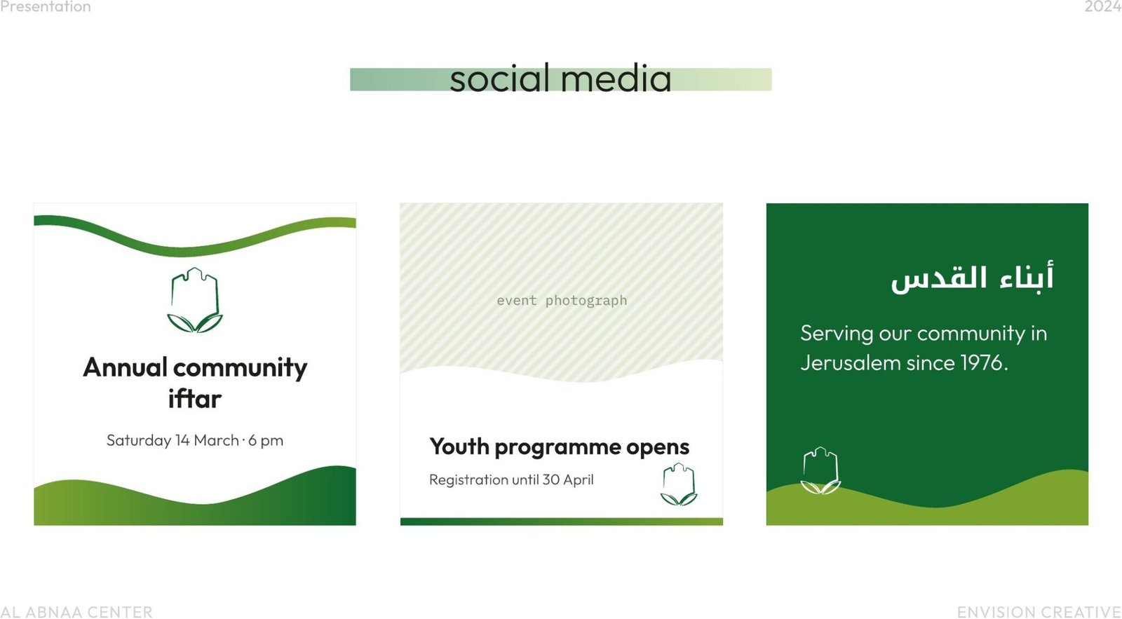 Al Abnaa Center brand presentation page 21, by Envision Creative