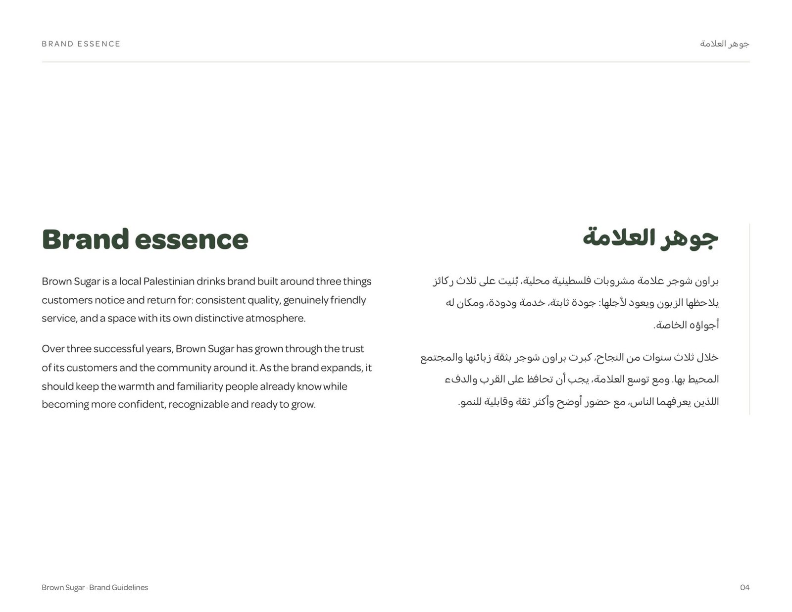 Brown Sugar brand guidelines page 4, by Envision Creative