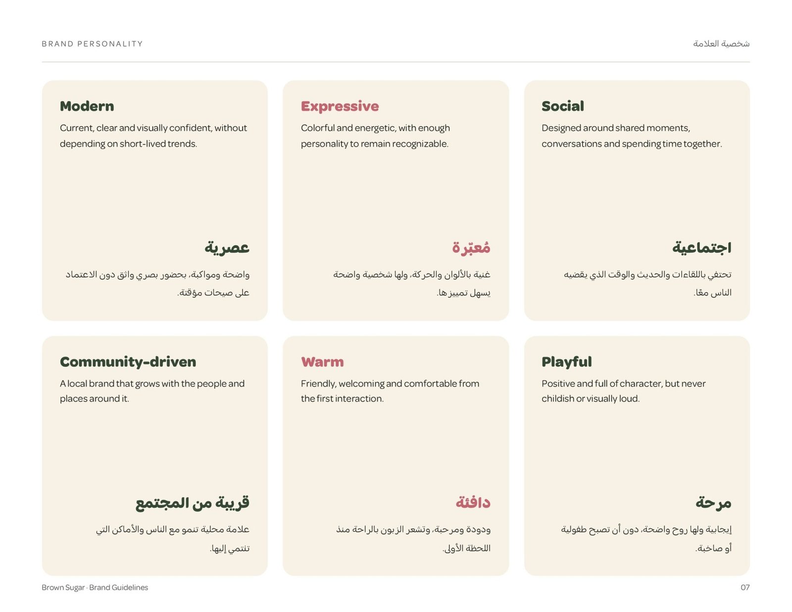 Brown Sugar brand guidelines page 7, by Envision Creative