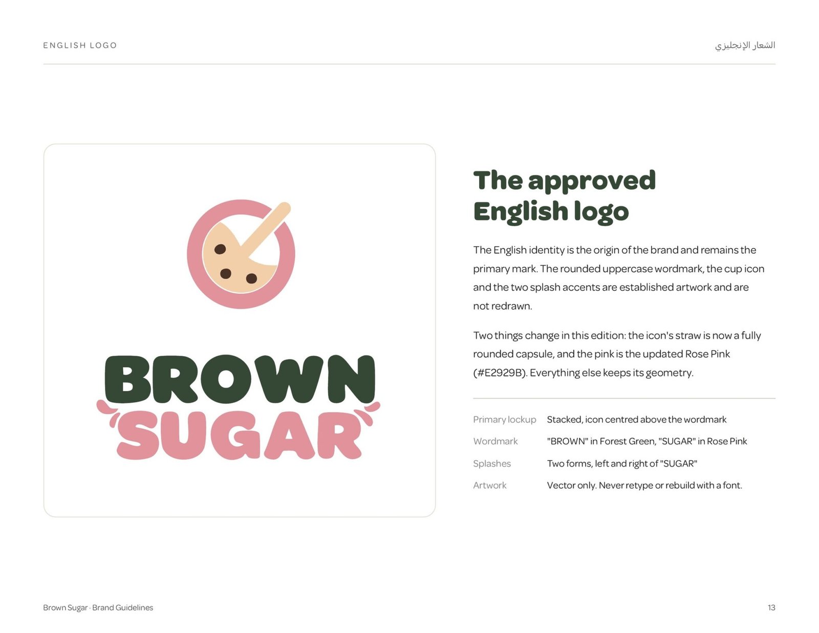 Brown Sugar brand guidelines page 13, by Envision Creative