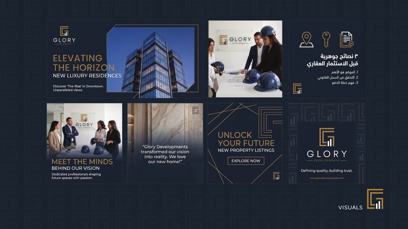 Glory Developments branding kit page 9, by Envision Creative