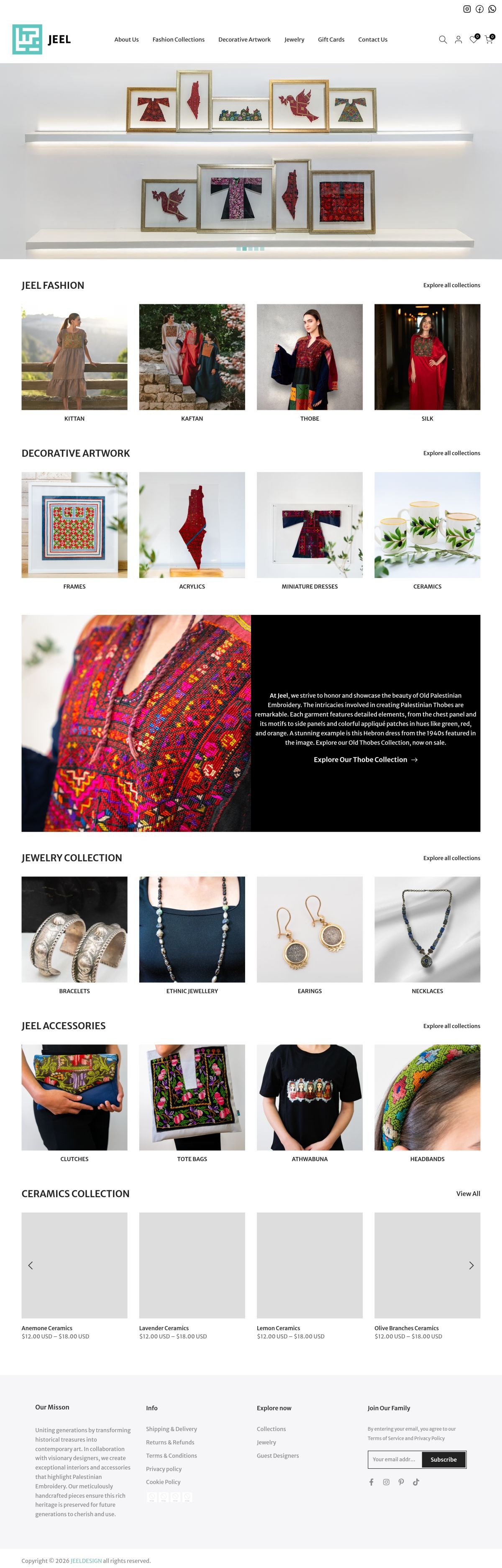 Jeel Design website, desktop view