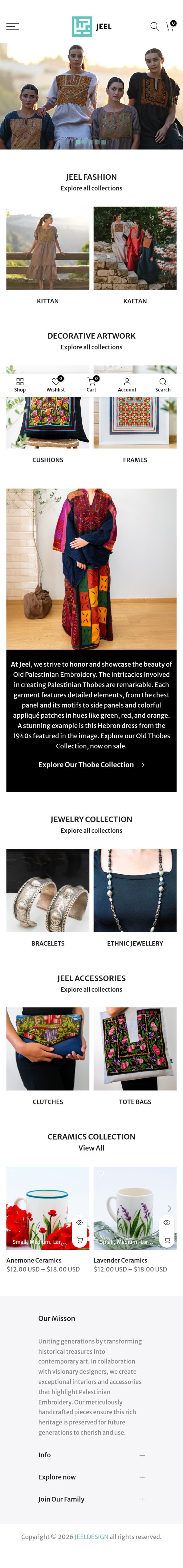 Jeel Design website, mobile view