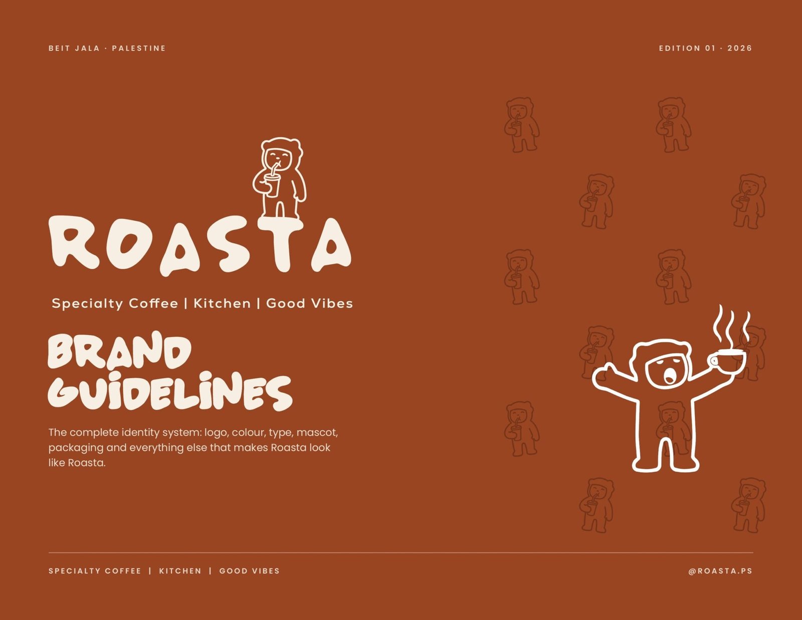 Roasta brand guidelines page 1, by Envision Creative
