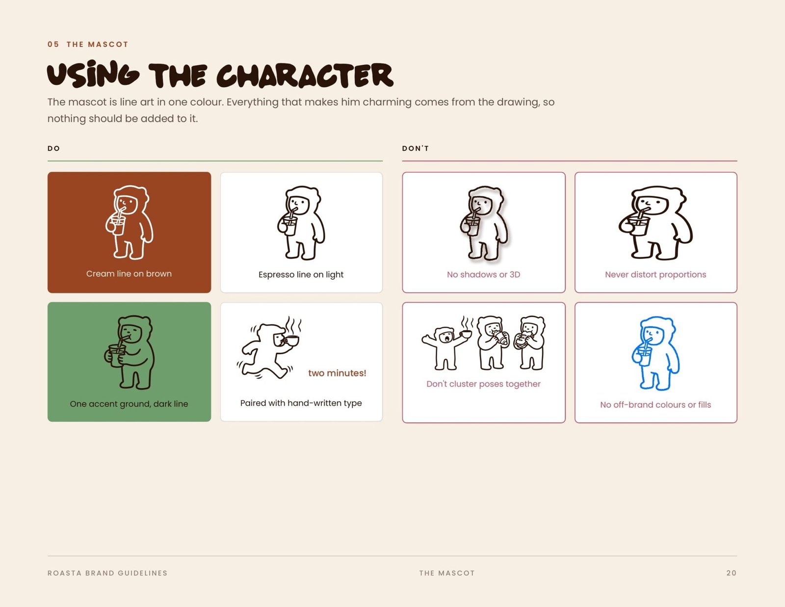 Roasta brand guidelines page 20, by Envision Creative