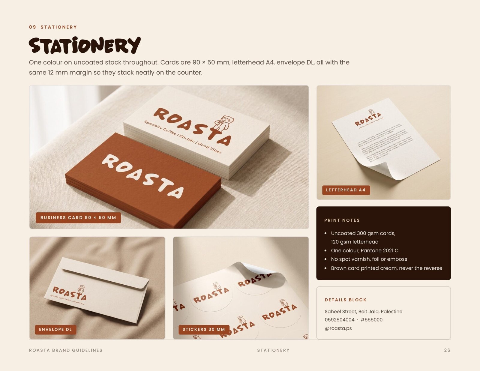 Roasta brand guidelines page 26, by Envision Creative