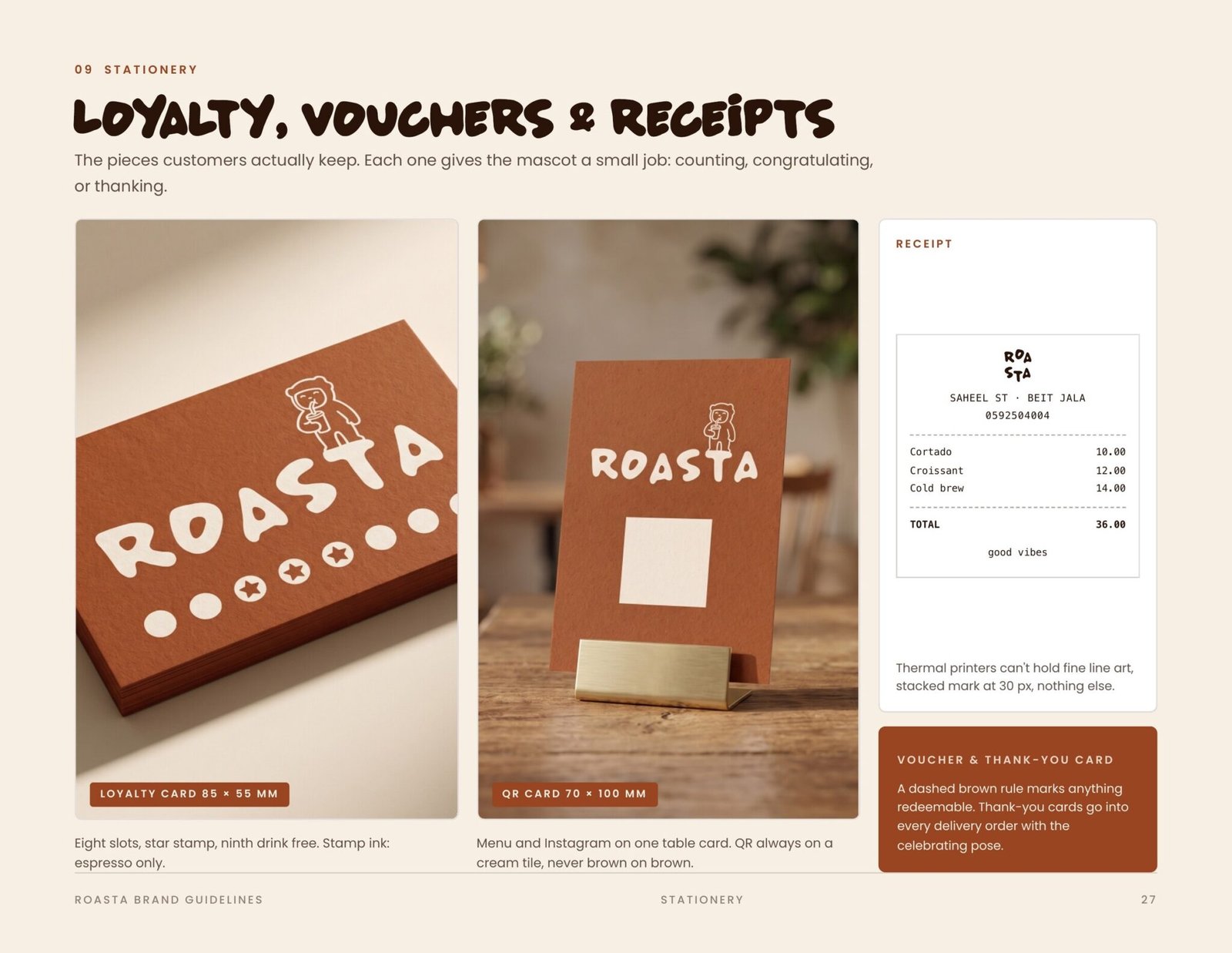 Roasta brand guidelines page 27, by Envision Creative