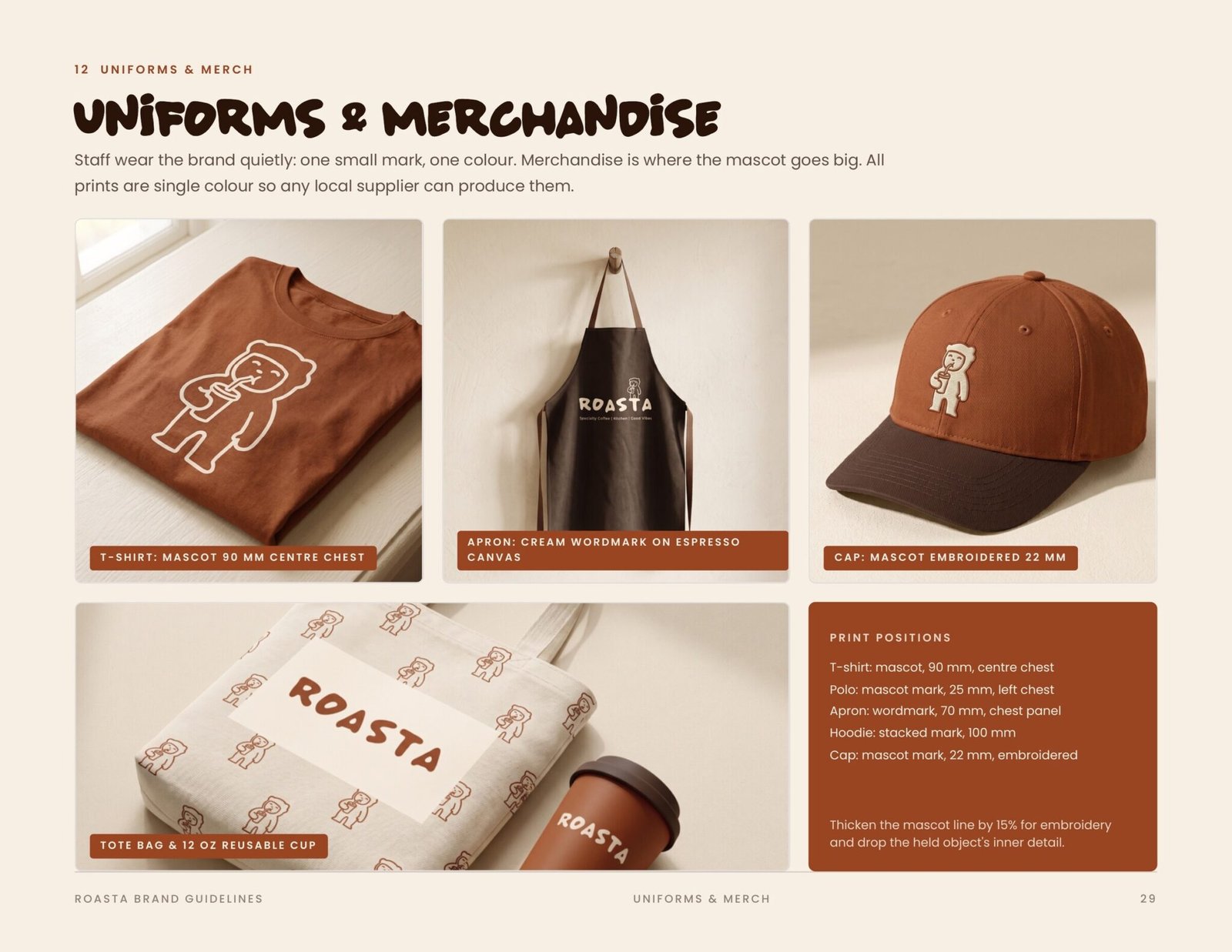 Roasta brand guidelines page 29, by Envision Creative